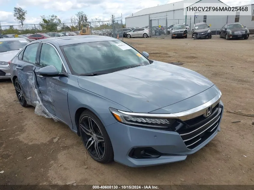 2021 Honda Accord Touring VIN: 1HGCV2F96MA025468 Lot: 40608130