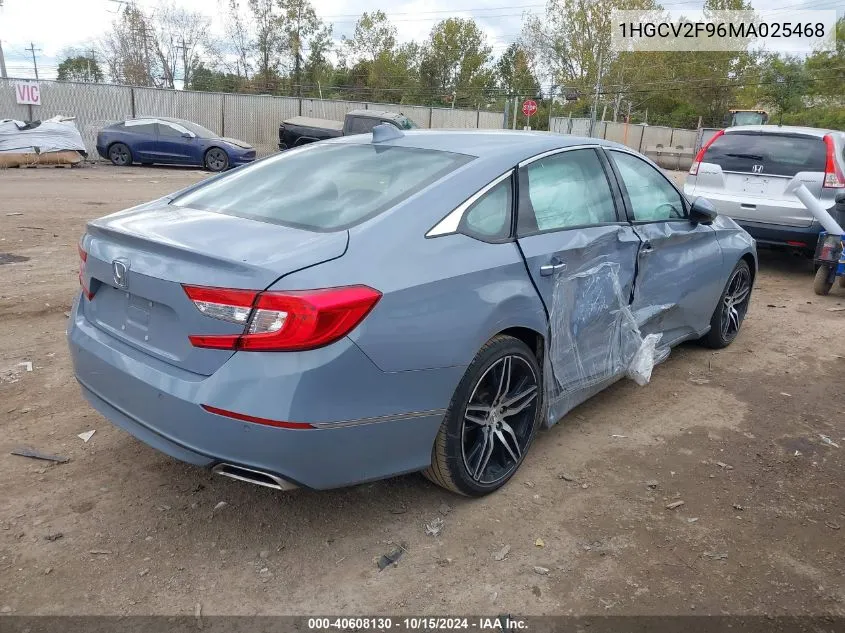 2021 Honda Accord Touring VIN: 1HGCV2F96MA025468 Lot: 40608130