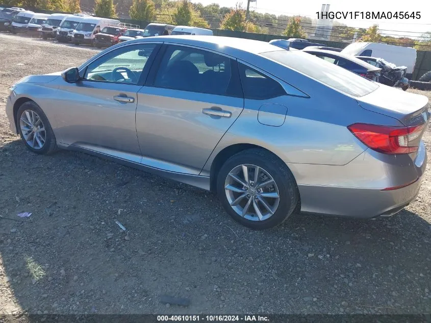 1HGCV1F18MA045645 2021 Honda Accord Lx