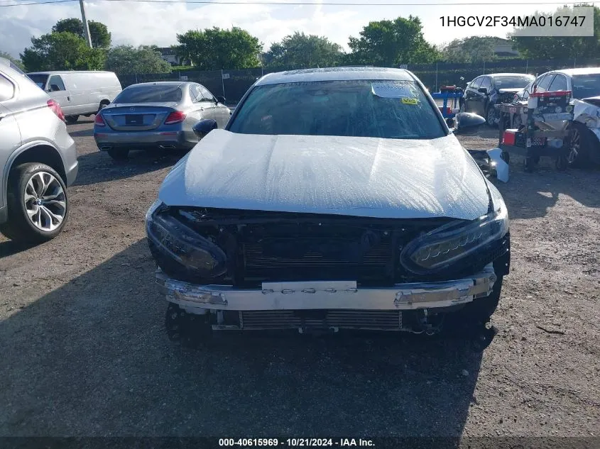 1HGCV2F34MA016747 2021 Honda Accord Sport