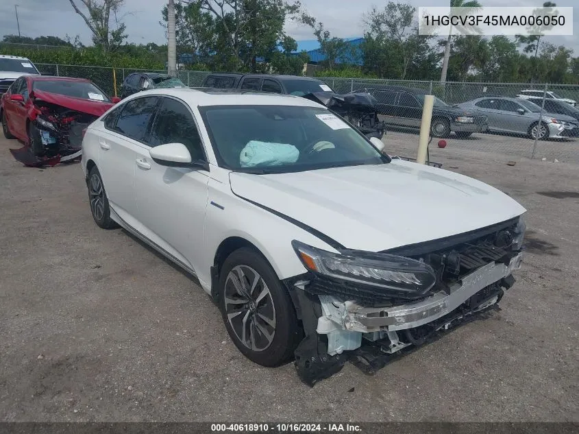 2021 Honda Accord Hybrid Ex VIN: 1HGCV3F45MA006050 Lot: 40618910