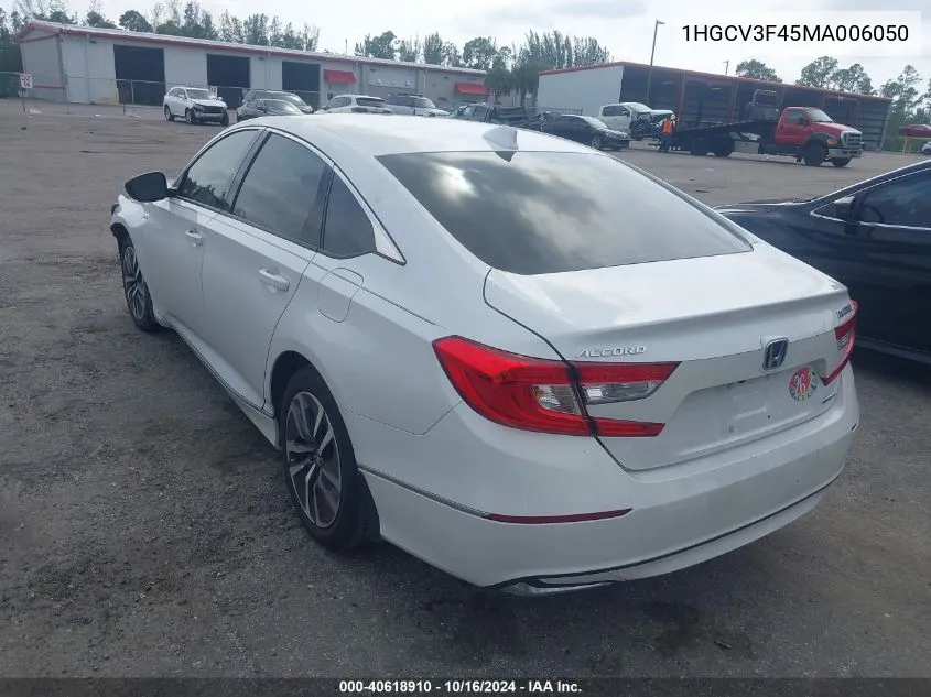 1HGCV3F45MA006050 2021 Honda Accord Hybrid Ex