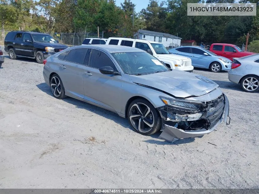 2021 Honda Accord Sport Special Edition VIN: 1HGCV1F48MA043923 Lot: 40674511