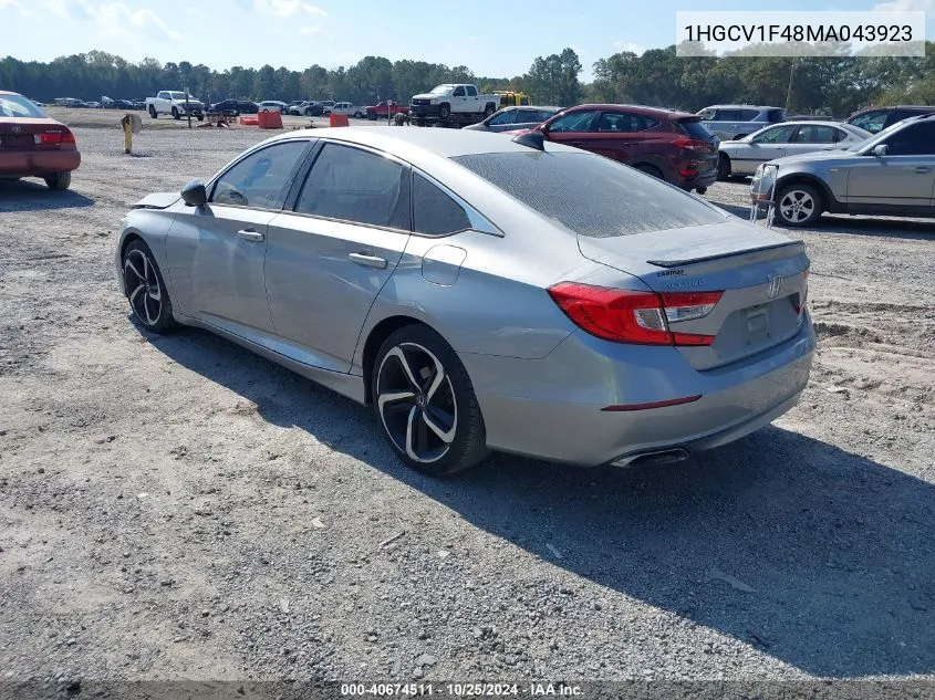 2021 Honda Accord Sport Special Edition VIN: 1HGCV1F48MA043923 Lot: 40674511