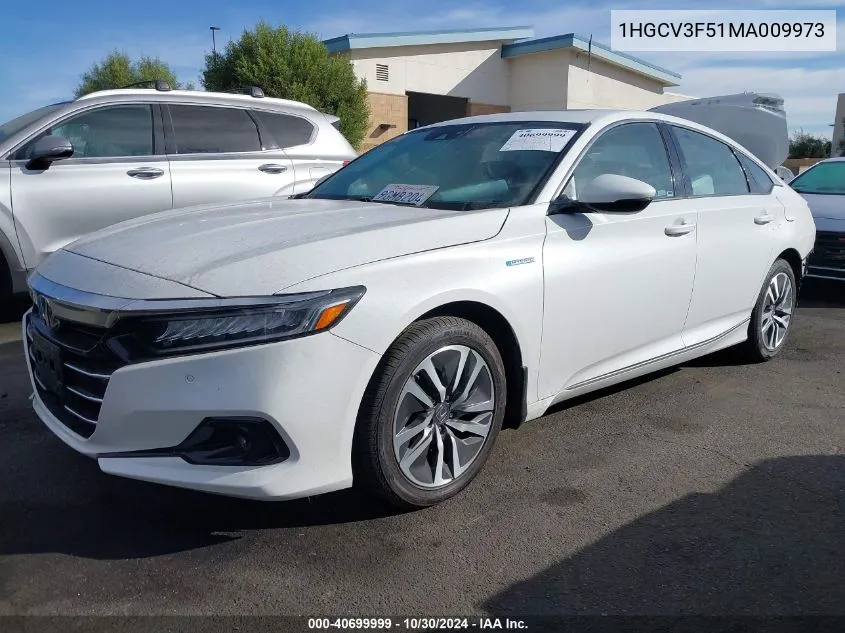 2021 Honda Accord Hybrid Ex-L VIN: 1HGCV3F51MA009973 Lot: 40699999