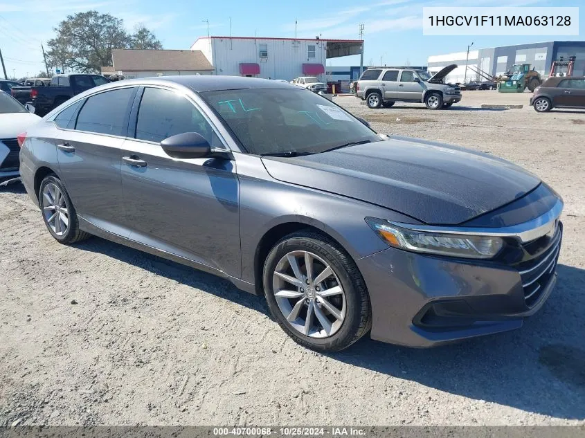 2021 Honda Accord Lx VIN: 1HGCV1F11MA063128 Lot: 40700068