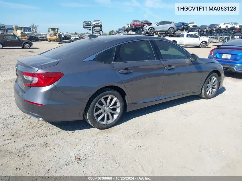 1HGCV1F11MA063128 2021 Honda Accord Lx