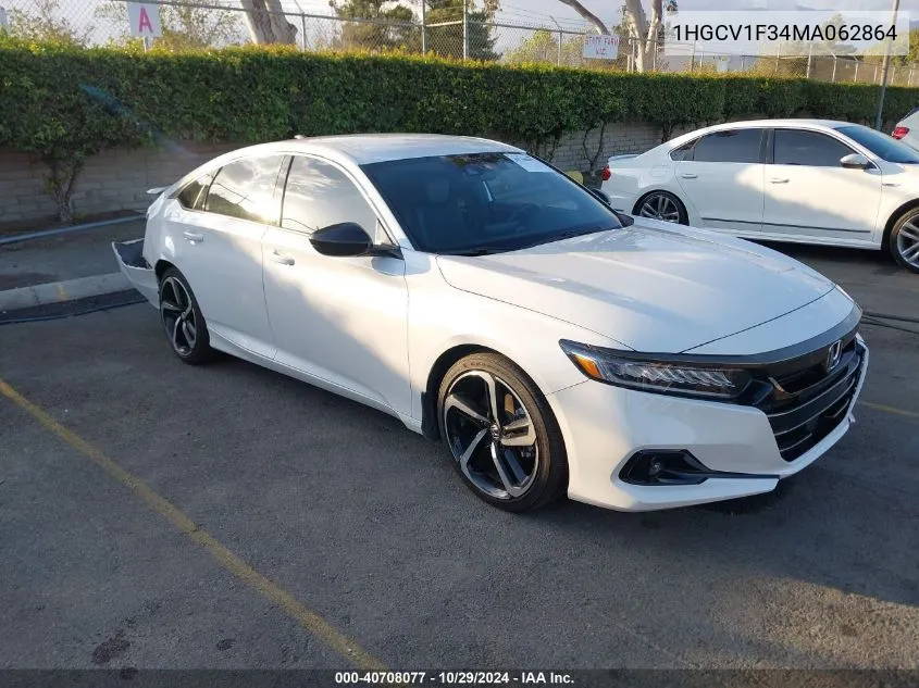 2021 Honda Accord Sport VIN: 1HGCV1F34MA062864 Lot: 40708077