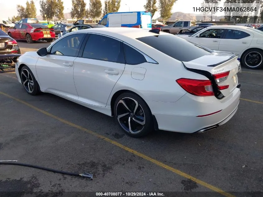 2021 Honda Accord Sport VIN: 1HGCV1F34MA062864 Lot: 40708077