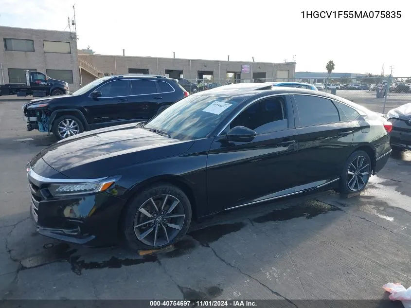 2021 Honda Accord Ex-L VIN: 1HGCV1F55MA075835 Lot: 40754697