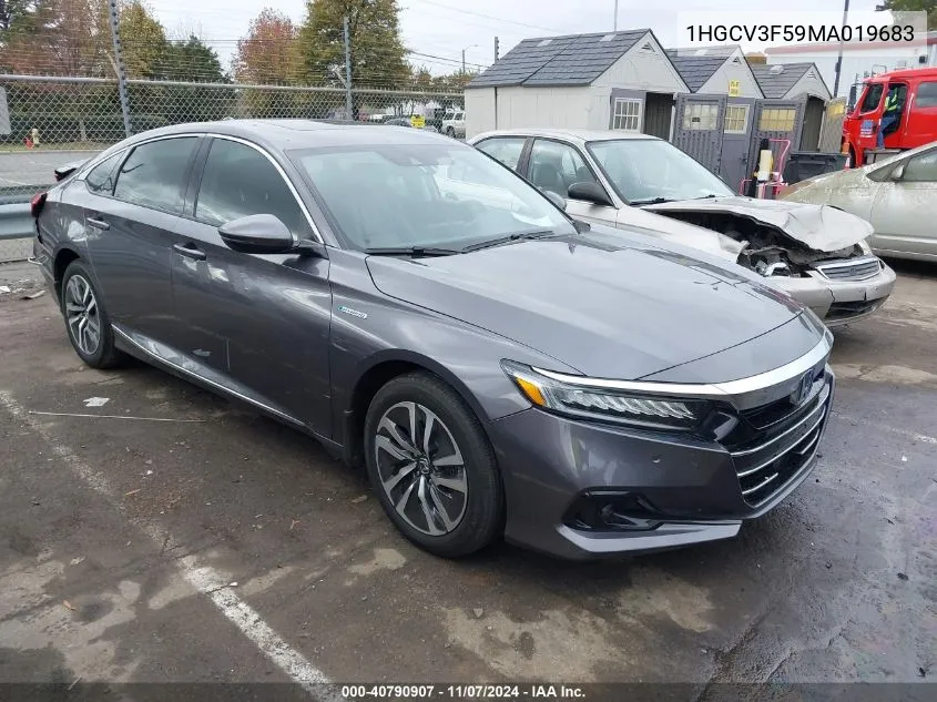 2021 Honda Accord Hybrid Ex-L VIN: 1HGCV3F59MA019683 Lot: 40790907