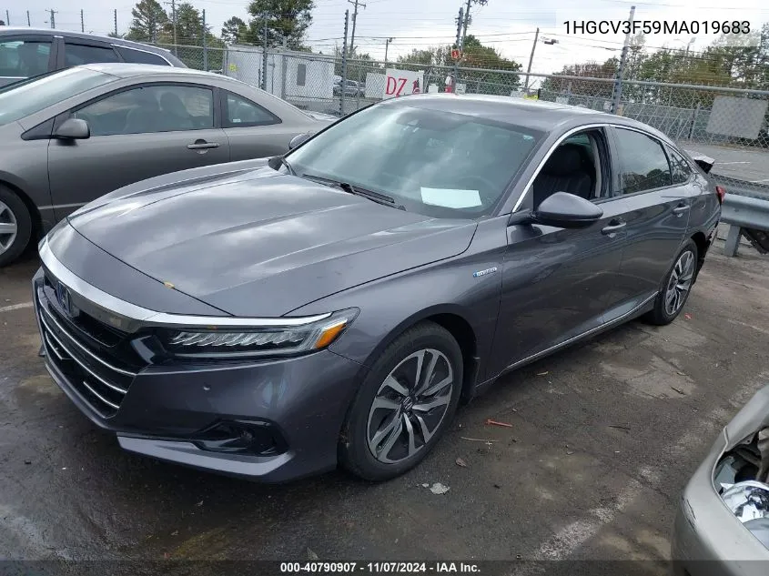 2021 Honda Accord Hybrid Ex-L VIN: 1HGCV3F59MA019683 Lot: 40790907