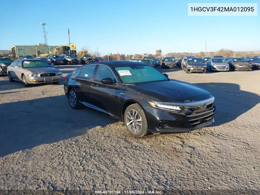 2021 Honda Accord Hybrid Ex VIN: 1HGCV3F42MA012095 Lot: 40791156