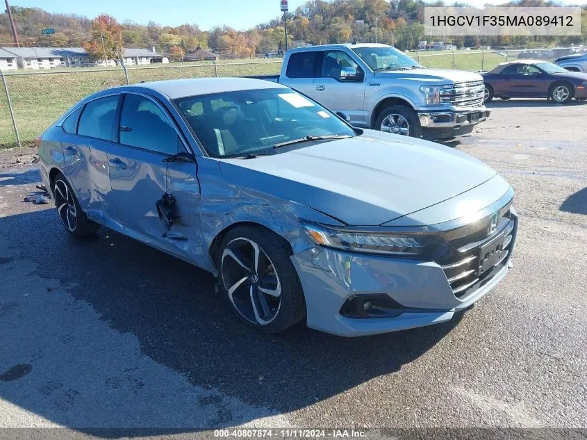 2021 Honda Accord Sport VIN: 1HGCV1F35MA089412 Lot: 40807874