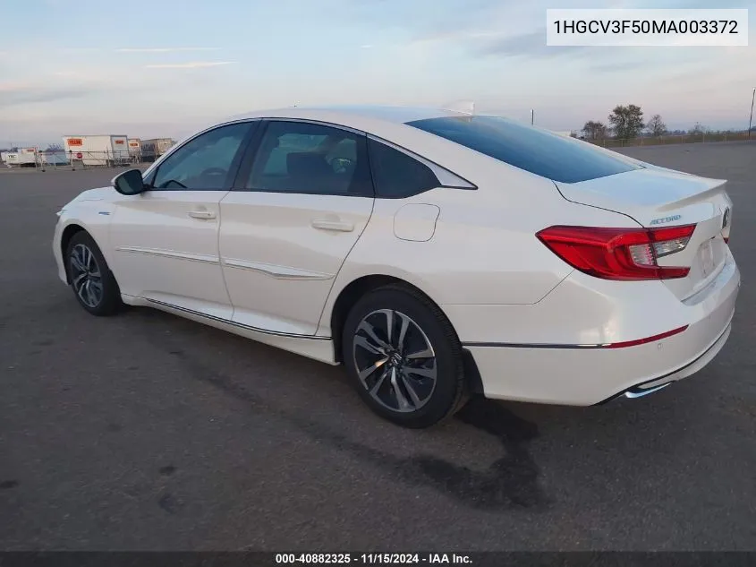 2021 Honda Accord Hybrid Ex-L VIN: 1HGCV3F50MA003372 Lot: 40882325