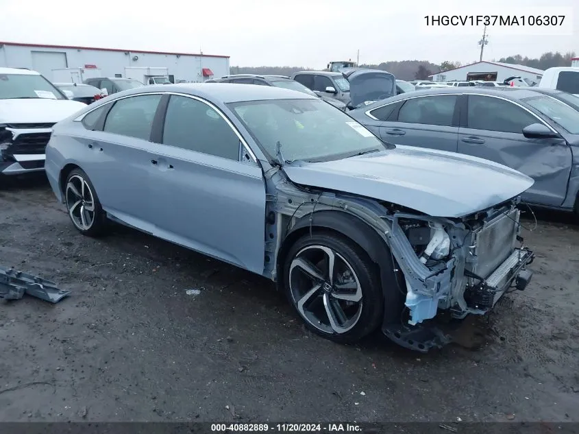 2021 Honda Accord Sport VIN: 1HGCV1F37MA106307 Lot: 40882889