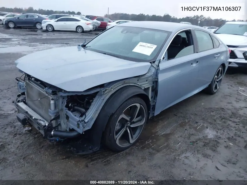 2021 Honda Accord Sport VIN: 1HGCV1F37MA106307 Lot: 40882889