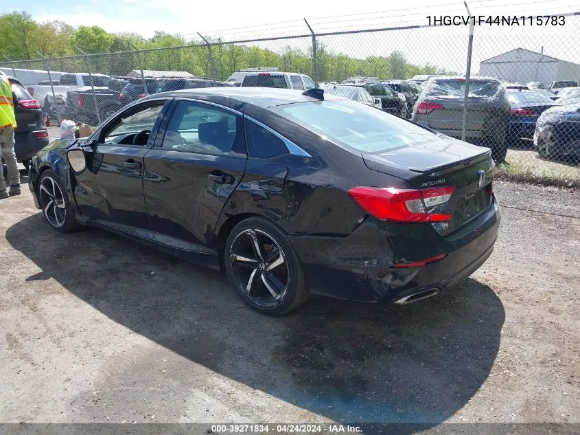 2022 Honda Accord Sport Special Edition VIN: 1HGCV1F44NA115783 Lot: 39271534