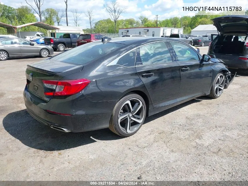 2022 Honda Accord Sport Special Edition VIN: 1HGCV1F44NA115783 Lot: 39271534