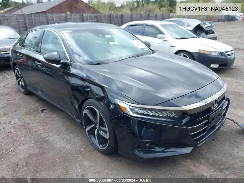 2022 Honda Accord Sport VIN: 1HGCV1F31NA046123 Lot: 39307807