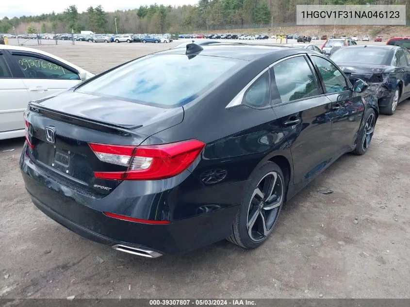 1HGCV1F31NA046123 2022 Honda Accord Sport