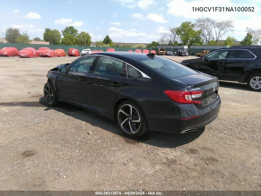 1HGCV1F31NA100052 2022 Honda Accord Sport