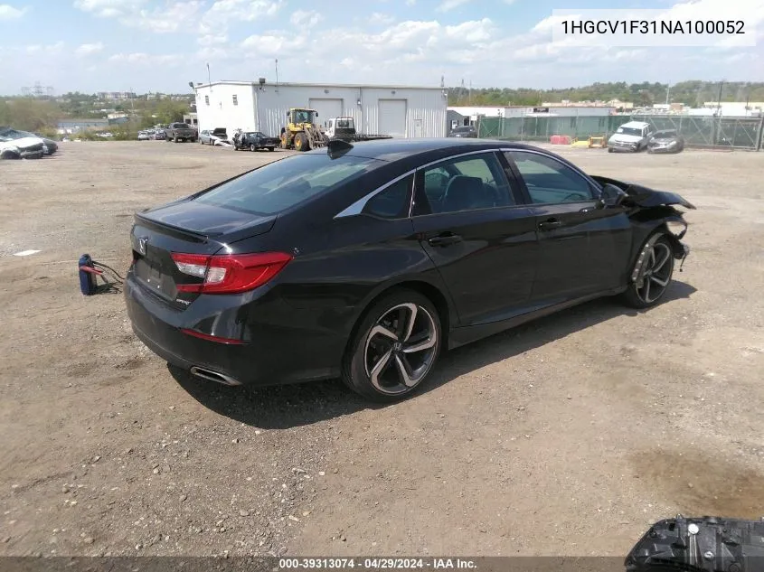 1HGCV1F31NA100052 2022 Honda Accord Sport