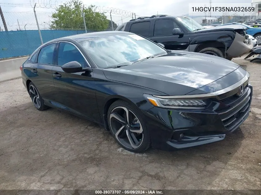 2022 Honda Accord Sport VIN: 1HGCV1F35NA032659 Lot: 39373707