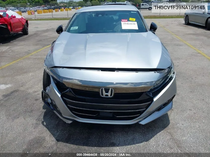 1HGCV1F39NA109145 2022 Honda Accord Sport