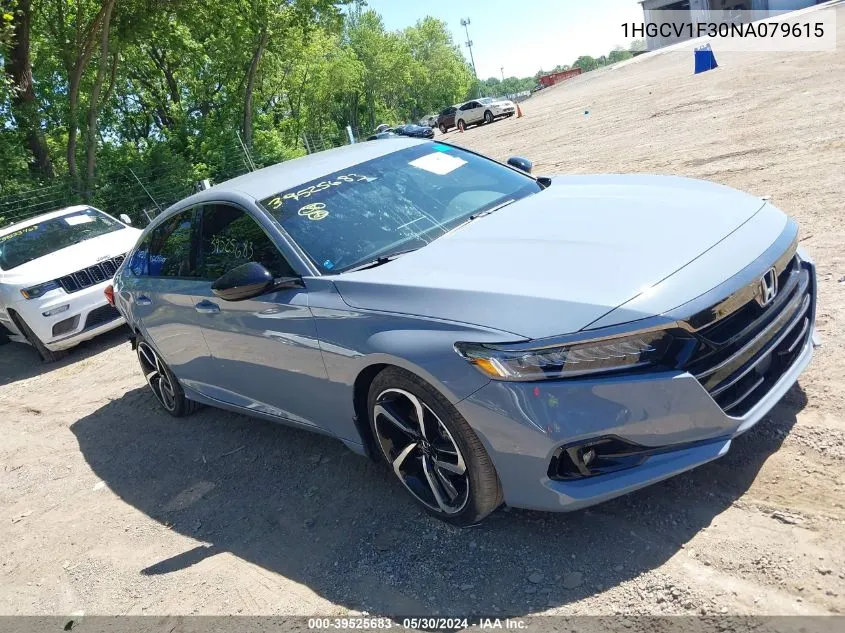 1HGCV1F30NA079615 2022 Honda Accord Sport