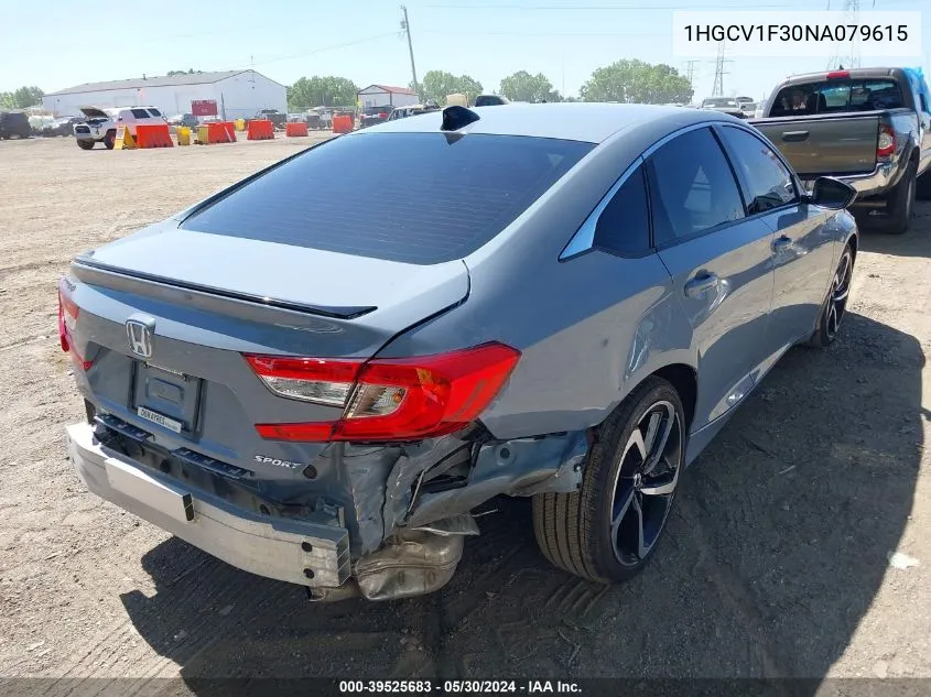 1HGCV1F30NA079615 2022 Honda Accord Sport