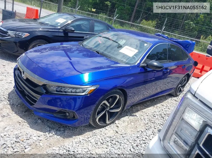 1HGCV1F31NA055162 2022 Honda Accord Sport