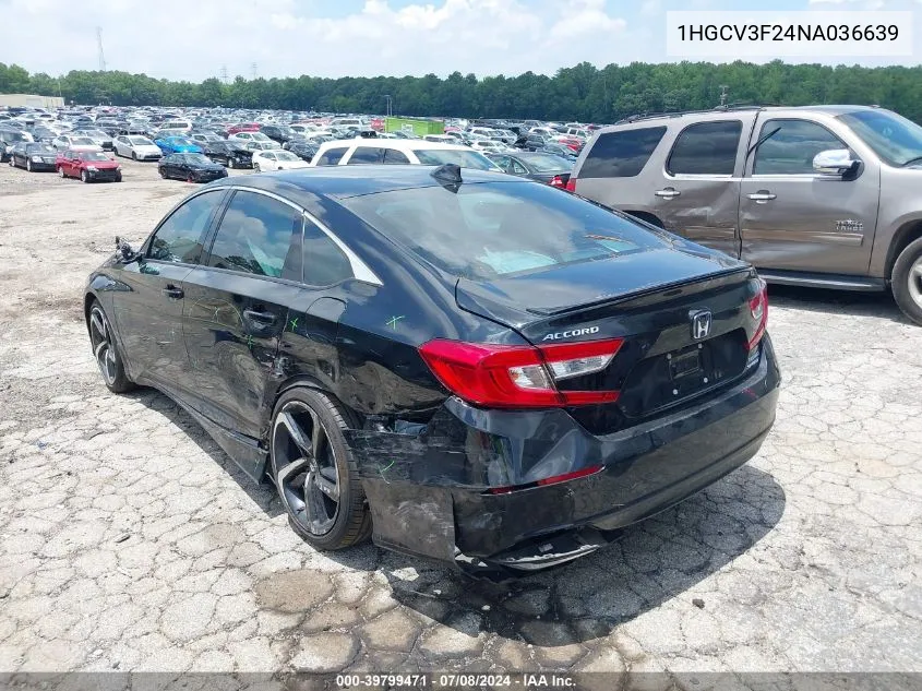 1HGCV3F24NA036639 2022 Honda Accord Hybrid Sport