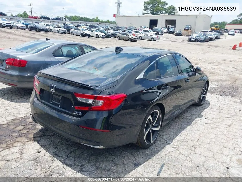 1HGCV3F24NA036639 2022 Honda Accord Hybrid Sport