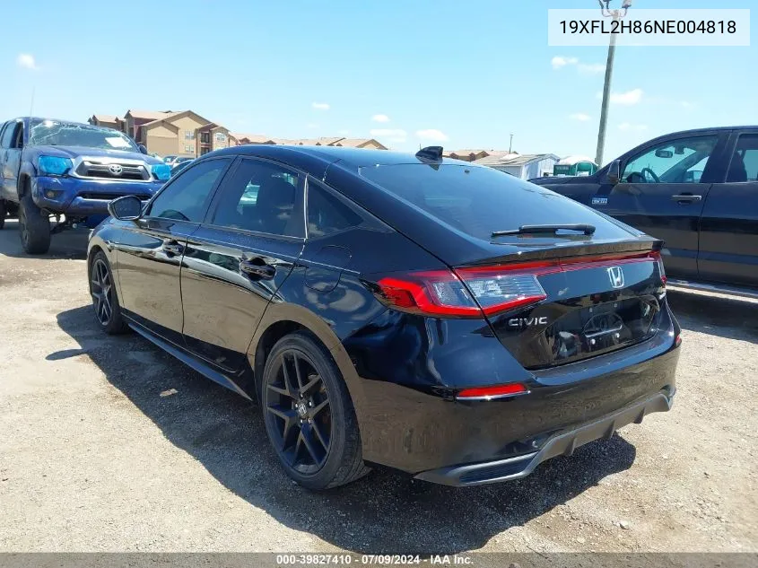 2022 Honda Civic Sport VIN: 19XFL2H86NE004818 Lot: 39827410