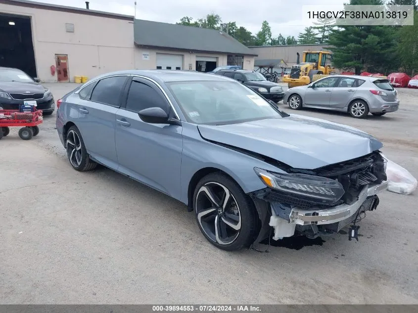 1HGCV2F38NA013819 2022 Honda Accord Sport 2.0T