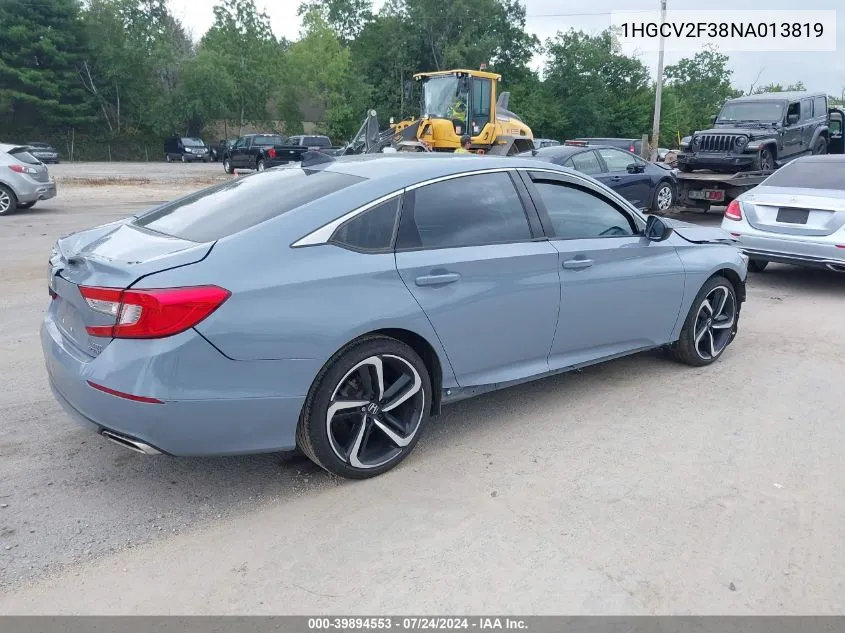 1HGCV2F38NA013819 2022 Honda Accord Sport 2.0T