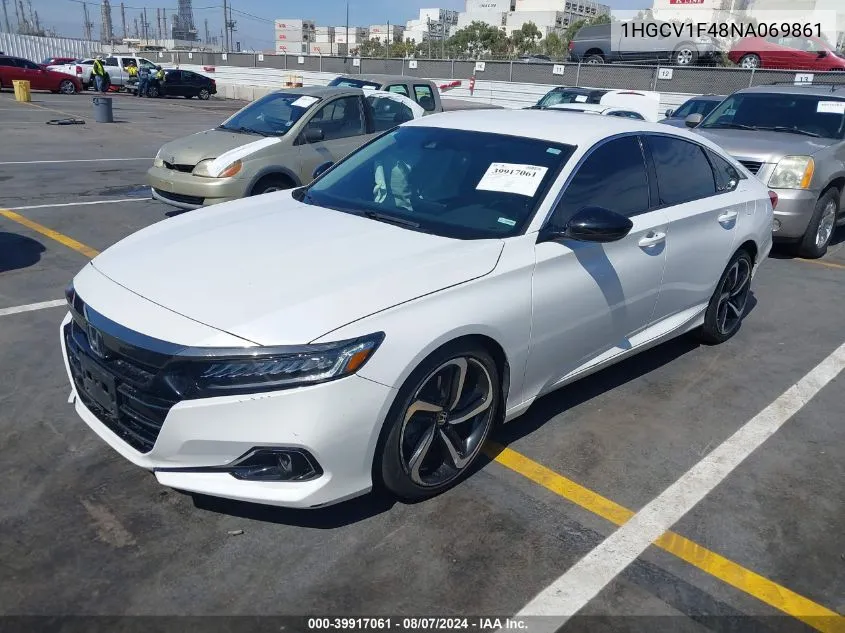 2022 Honda Accord Sport Special Edition VIN: 1HGCV1F48NA069861 Lot: 39917061