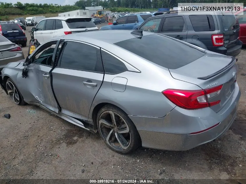 1HGCV1F3XNA112913 2022 Honda Accord Sport