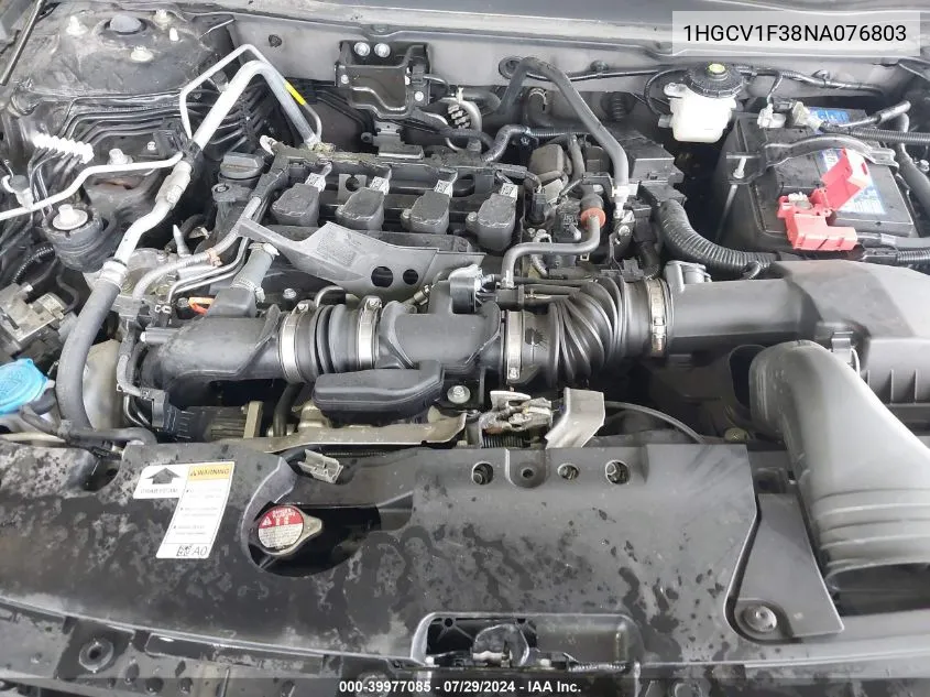 1HGCV1F38NA076803 2022 Honda Accord Sport