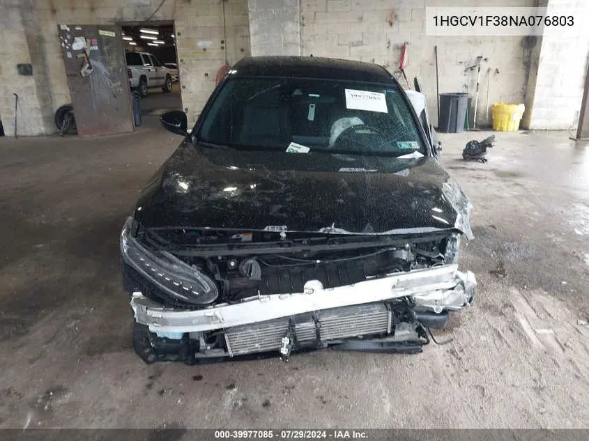 1HGCV1F38NA076803 2022 Honda Accord Sport