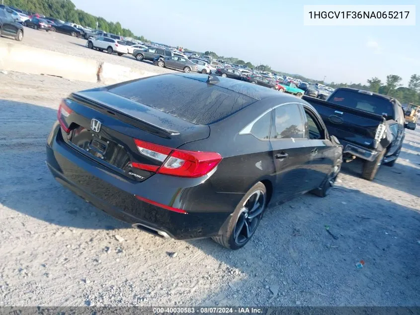 1HGCV1F36NA065217 2022 Honda Accord Sport