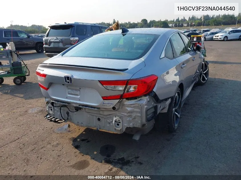 1HGCV3F23NA044540 2022 Honda Accord Hybrid Sport