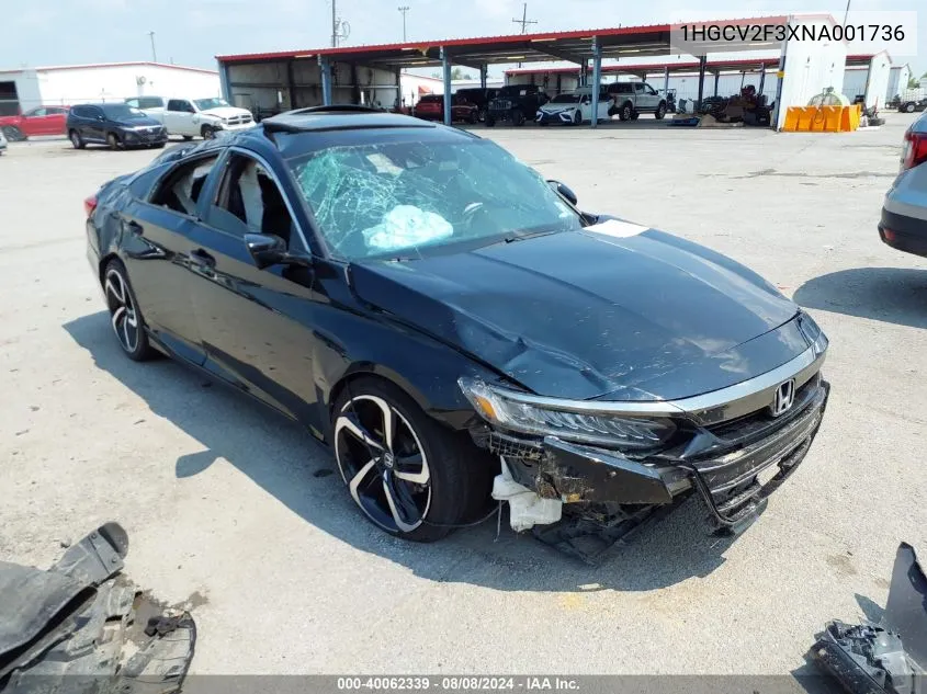 1HGCV2F3XNA001736 2022 Honda Accord Sport 2.0T