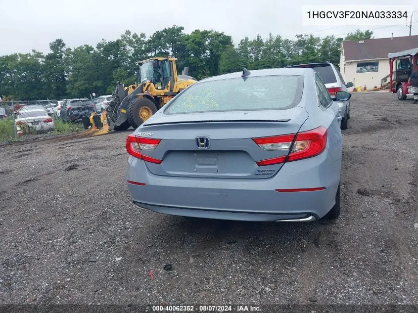 1HGCV3F20NA033334 2022 Honda Accord Hybrid Sport