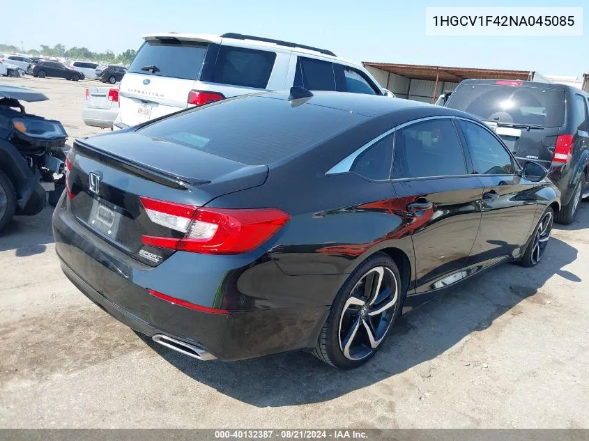 2022 Honda Accord Sport Se VIN: 1HGCV1F42NA045085 Lot: 40132387