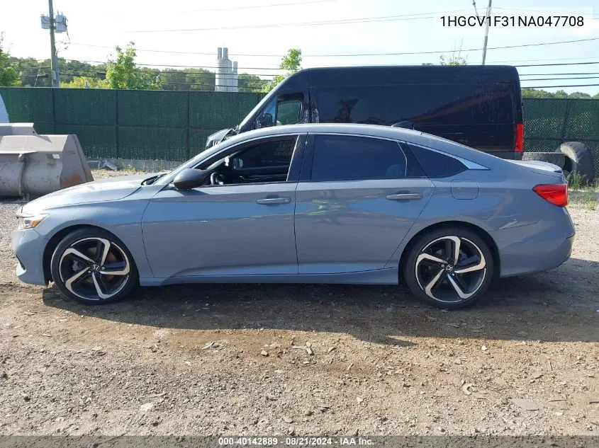 1HGCV1F31NA047708 2022 Honda Accord Sport