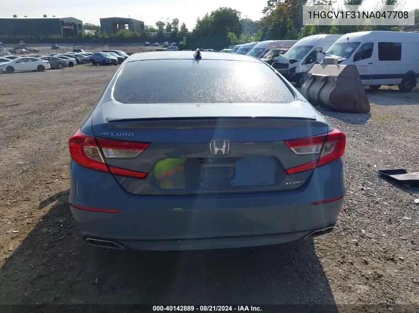 1HGCV1F31NA047708 2022 Honda Accord Sport