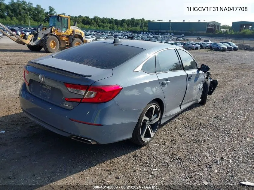 1HGCV1F31NA047708 2022 Honda Accord Sport