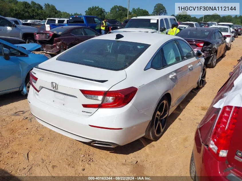 1HGCV1F30NA112144 2022 Honda Accord Sport